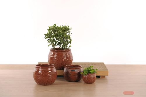 Bild von Blumentopf, Rough Keramik Ø12.5x 9.2cm, rubin