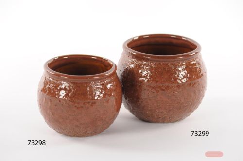 Bild von Blumentopf, Rough Keramik Ø16.5x 13cm, rubin