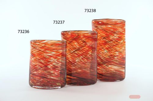 Bild von Glasvase, Remolino - L16.5x 10x H21.5cm, rot/gold