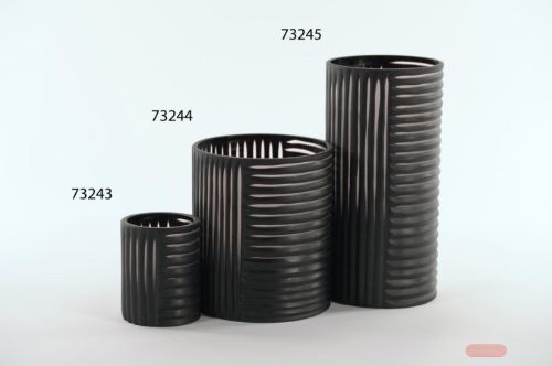 Bild von Glasvase, Stripy suit - Ø10x H12cm, black*