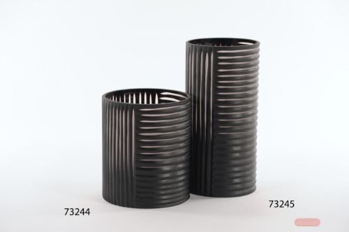 Bild von Glasvase, Stripy suit - Ø15x H30.5cm, black