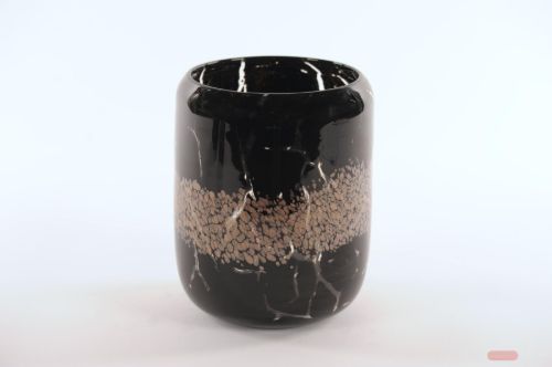 Bild von Glasvase, Nightsparkle - Ø18x H22cm, black