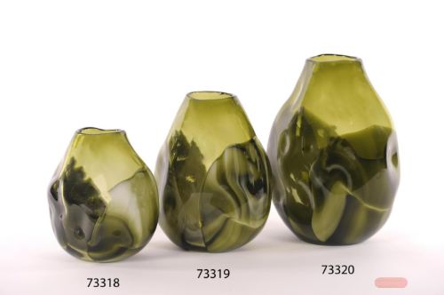 Bild von Glasvase, Algensee - L19x 14.5x 22.5cm, matt green