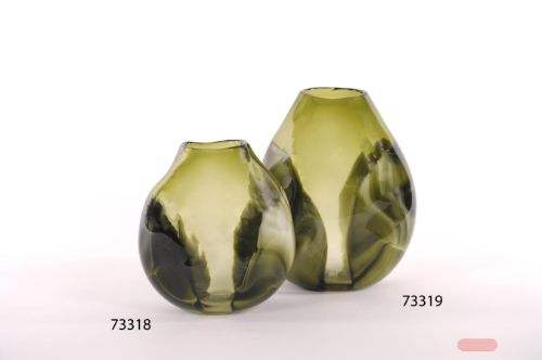 Bild von Glasvase, Algensee - L22x 16x 26cm, matt green*