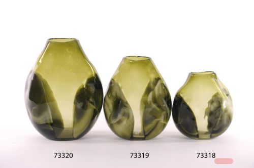 Bild von Glasvase, Algensee - L25x 18x 32cm, matt green*