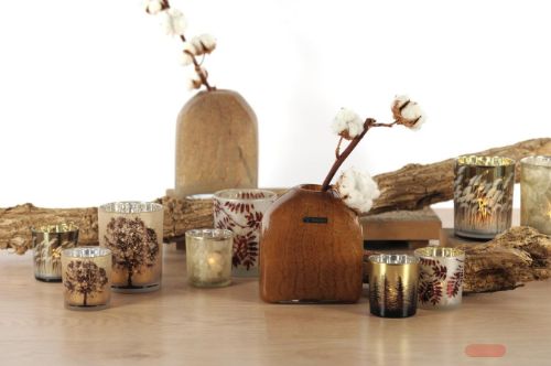 Bild von Glasvase, Dusky - L15x 9x H16.5cm, braungold