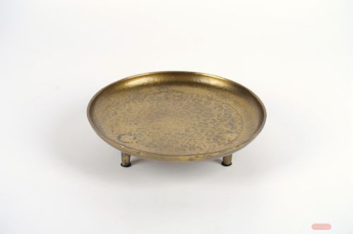 Bild von Schale, mit 3 Füssen Alu Ø30x H8cm, raw gold