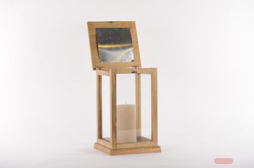Bild von Laterne, Holz - L26.5x 26.5x H43.5cm, braun