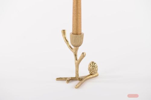 Bild von Kerzenhalter, Zweig - Alu L9.5x 7x H12.5cm, gold