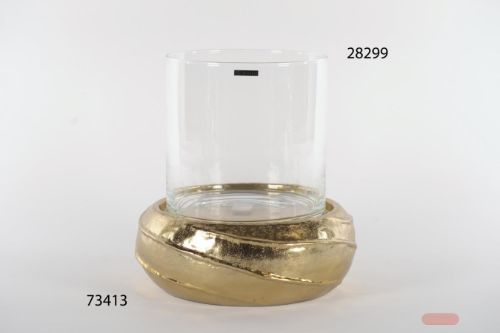 Bild von Vasenständer, Alu Round Ø34x 12.5cm ohne Glas, gold