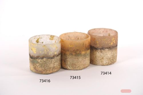 Bild von Windlicht, Votiv Sidabras - Ø8x H8cm, apricot ice