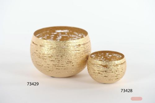 Bild von Windlicht, Goldleather Metall - Ø17x 11cm, gold