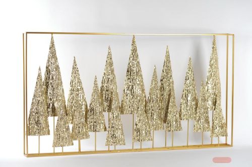 Bild von Bild, Tannen - Metall L140x 10.5x H75cm, bois d'or