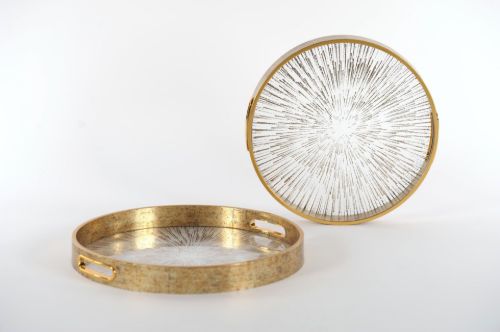 Bild von Serviceplatte, Spriggy - Ø32/36x H4cm Set/2, gold