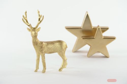 Bild von Deko Hirsch, Wild deer - Alu L11x 5x H18cm, gold