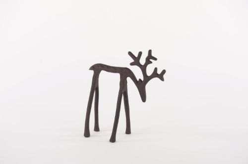 Bild von Deko Hirsch, Rudolf - Alu L18x 8.5x H20cm, brown