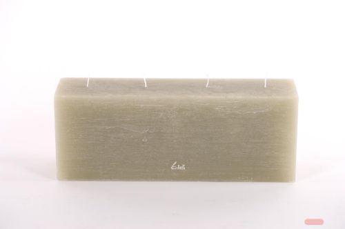 Bild von 4-Docht Kubuskerze, H12 x L32x Ø8cm, eukalyptus