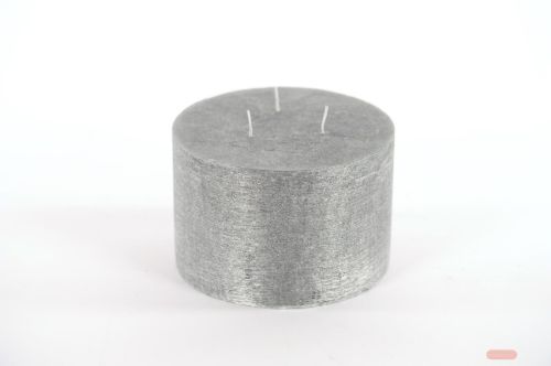 Bild von Met. 3-Docht Zylinderkerze, H10cm x Ø150mm, black