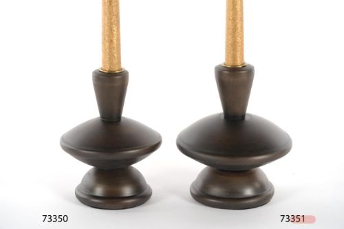 Bild von Kerzenhalter, Holz - Ø12x H15cm, darkwood