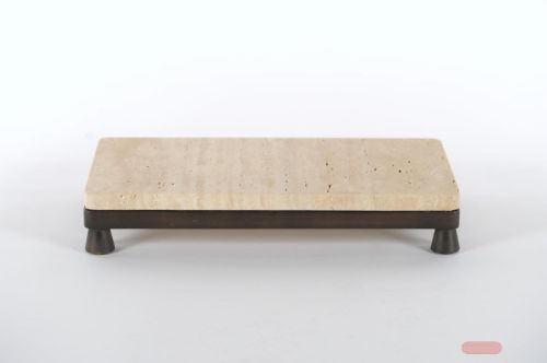 Bild von Untersetzer, Holz - L40x 20x H7cm, travertin