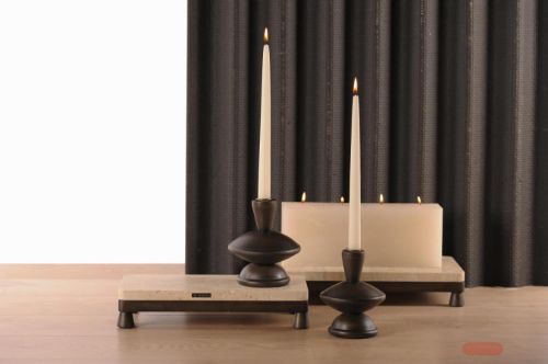 Bild von Kerzenhalter, Holz - Ø13x H16.5cm, darkwood