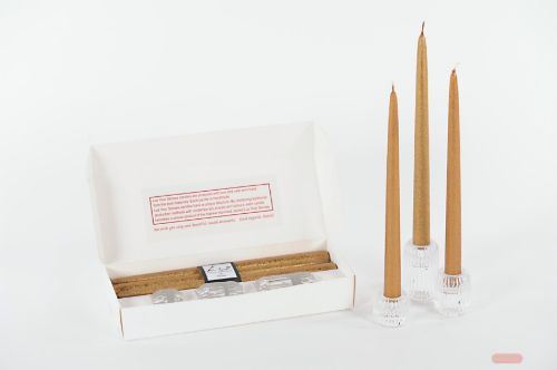 Bild von Set, 6 Spitzkerzen H30cm, 3 Glasleuchter, 8met.