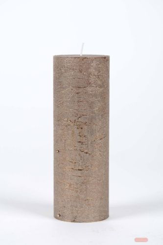 Bild von Metallic Zylinderkerze, 15cm x Ø50mm, antikgold