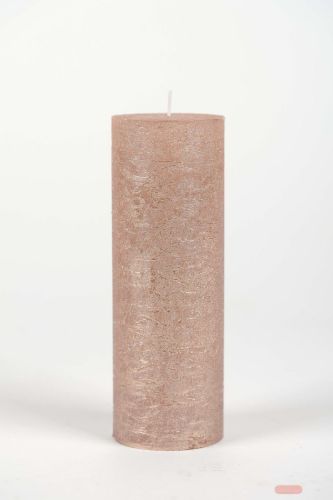 Bild von Metallic Zylinderkerze, 15cm x Ø50mm, champagner