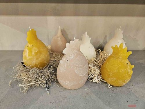 Bild von Kerzen Huhn, H13x Ø10cm, ocker