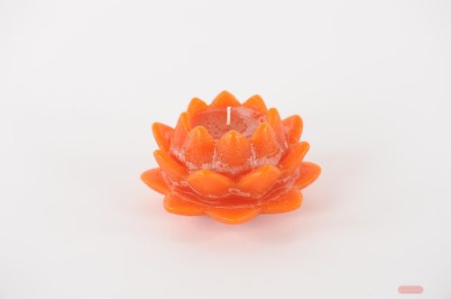 Bild von Schwimmkerze, Seerose H8x Ø13cm, orange