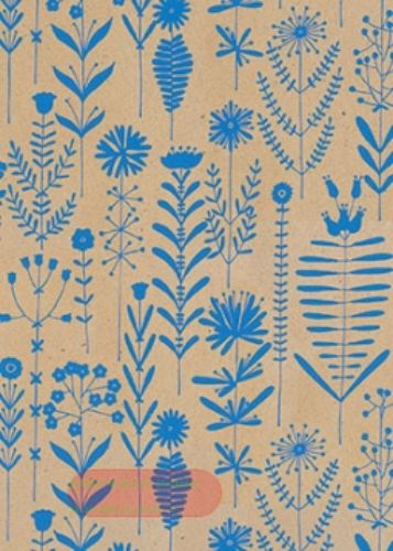 Bild von Bogen 70x 100cm, Ischia Blumen, blau