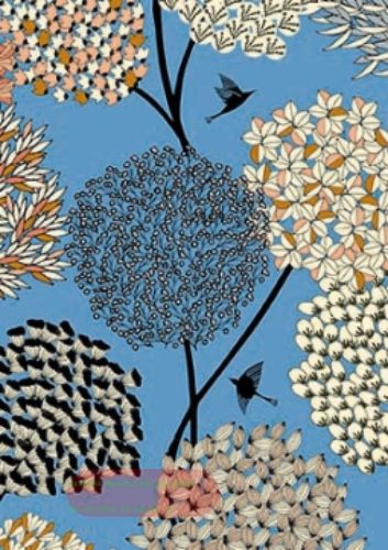 Bild von Rolle 200m x  30cm, Yamato Blumen, bunt-blau