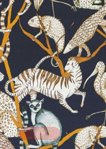 Bild von Rolle 200m x 100cm, Surinam Tiere, ecru-schwarz