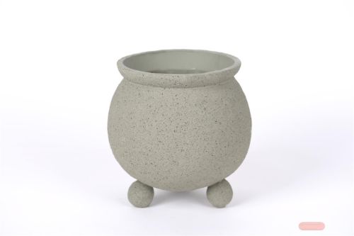 Bild von Blumentopf, Joufflu Cement Ø23.5x H23cm, grüngrau