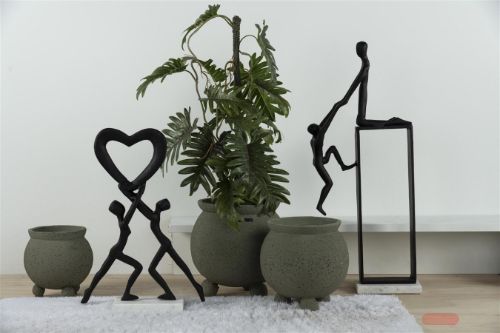 Bild von Blumentopf, Joufflu Cement Ø16x H16cm, grüngrau