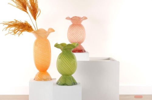 Bild von Glasvase, Sweetie mit Kragen - Ø21x H39cm, orange