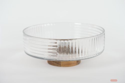 Bild von GlasSchale, Vintage vibe - Ø26x H10.2cm, klar