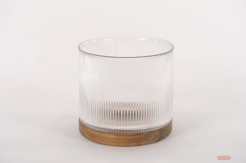 Bild von Windlicht, Retro ridge - Ø18x H17cm, klar