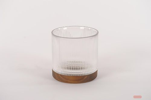 Bild von Windlicht, Retro ridge - Ø14.6x H14cm, klar