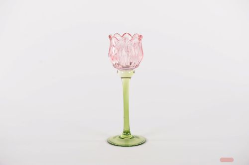 Bild von Teelichthalter, Dazzling haze - Ø8x H21.5cm, rosa