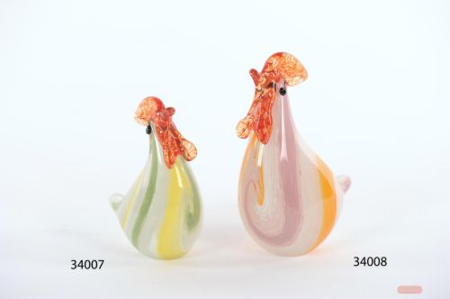 Bild von Deko Hahn, Glas - L9x 5.5x H11.5cm, grün