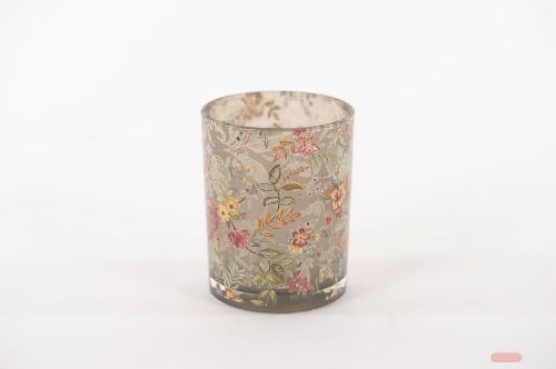 Bild von Windlicht, Flowermix Ø10x H12.5cm, florissant