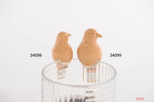 Bild von Vogel, Canario - Keramik L4x 4.5x H11.5, peach