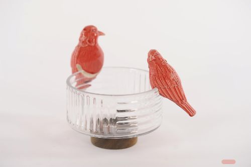 Bild von Vogel, Canario - Keramik L4x 4.5x H11.5, red pink