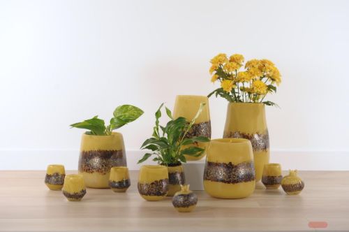 Bild von Glasvase, Excitement - Ø10.7x H11.1cm, curry