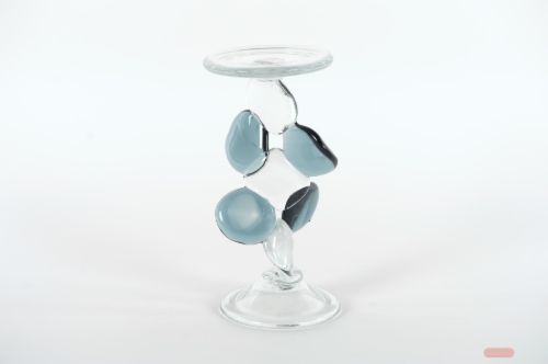 Bild von Kerzenständer, Glass Coins L14x 13.5x H27cm, blau