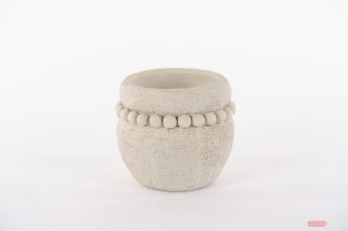 Bild von Blumentopf, Pearly zement Ø16.7x H14.5cm, grau