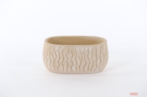 Bild von Blumentopf, Aura - Zement L21.3x 12x H9.8, creme