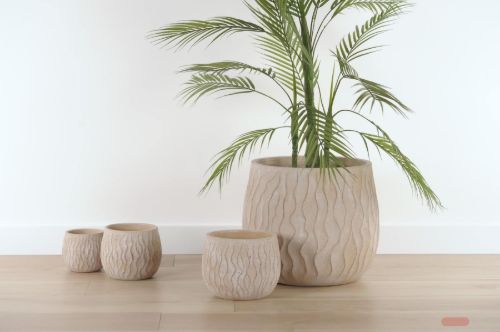 Bild von Blumentopf, Aura - Zement Ø18.8x H14.8cm, creme