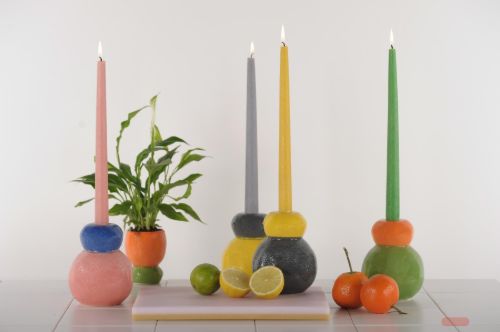 Bild von Kerzenhalter, Joyful Ø11x H13cm, 4 Farben mix.